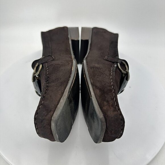 Stuart Weitzman Women Size 7B Dark Brown Suede Gancini Slip On Flat Loafer Shoes - Picture 9 of 15